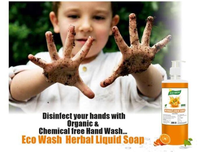 ECO WASH HERBAL LIQUID SOAP Orange (500 ml) - Image 1