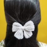 HAND-STICHED COTTON CROCHET BOW