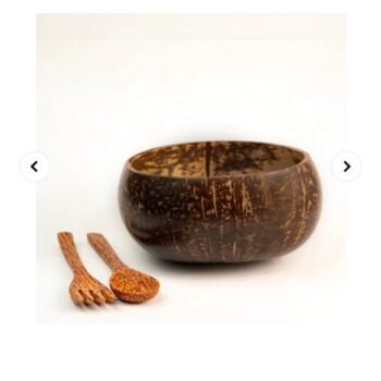 COCONUT BOWL WITH FORK & SPOON  (900ml)