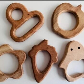 Neem Wood Teethers( Set of 2 ) (Multiple Shape)