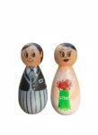 WOODEN BRIDE AND GROOM PEG DOLL SET